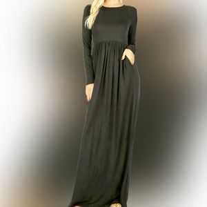 Black Maxi Christmas Dress - Medium